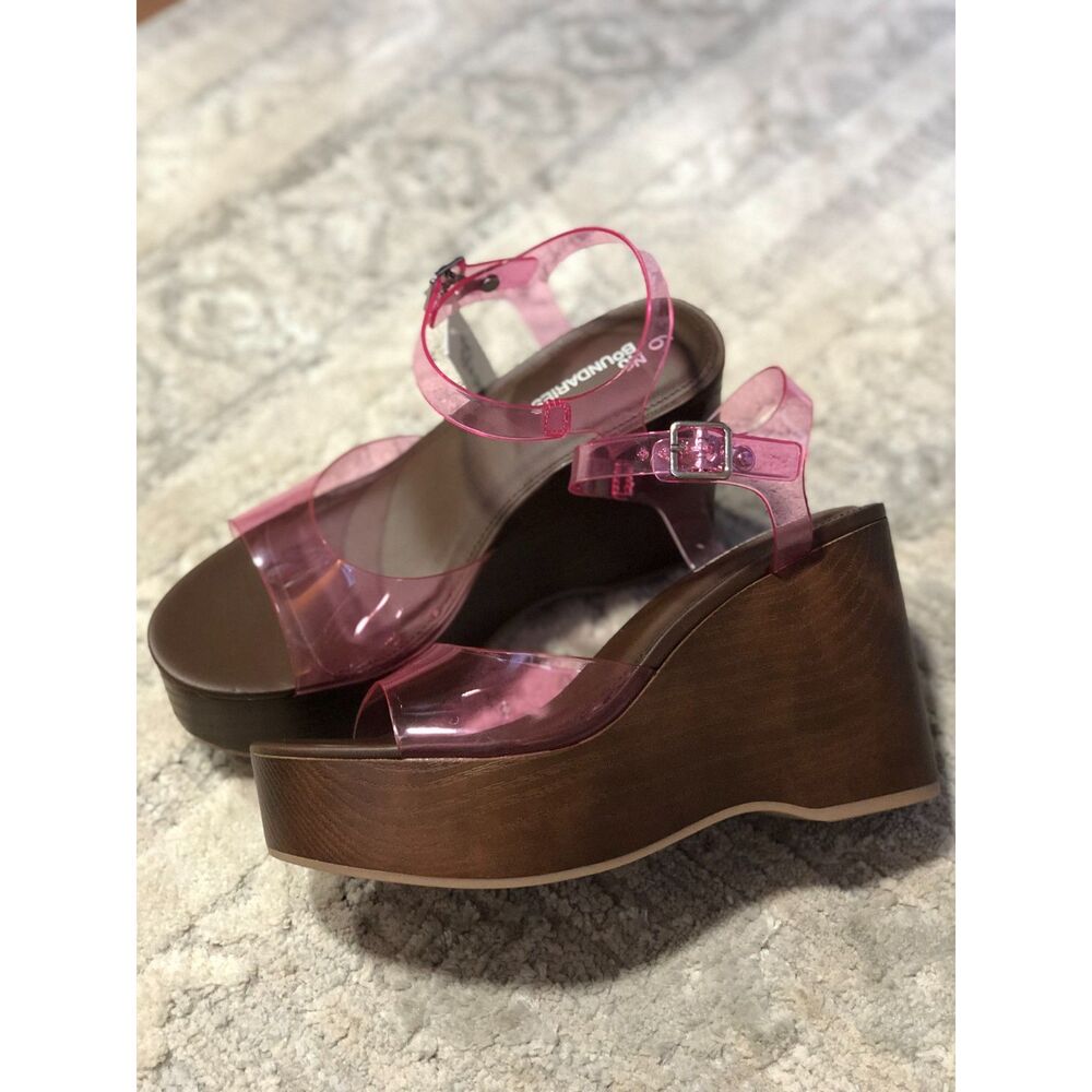 Transparent Pink Wedge Heels Size 9